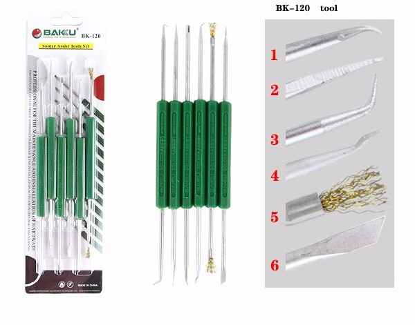 Replacement for BK-120 6 IN 1 SOLDER ASSIST REPAIRING TOOLS BAKU - Quality Phone Parts in Sri Lanka